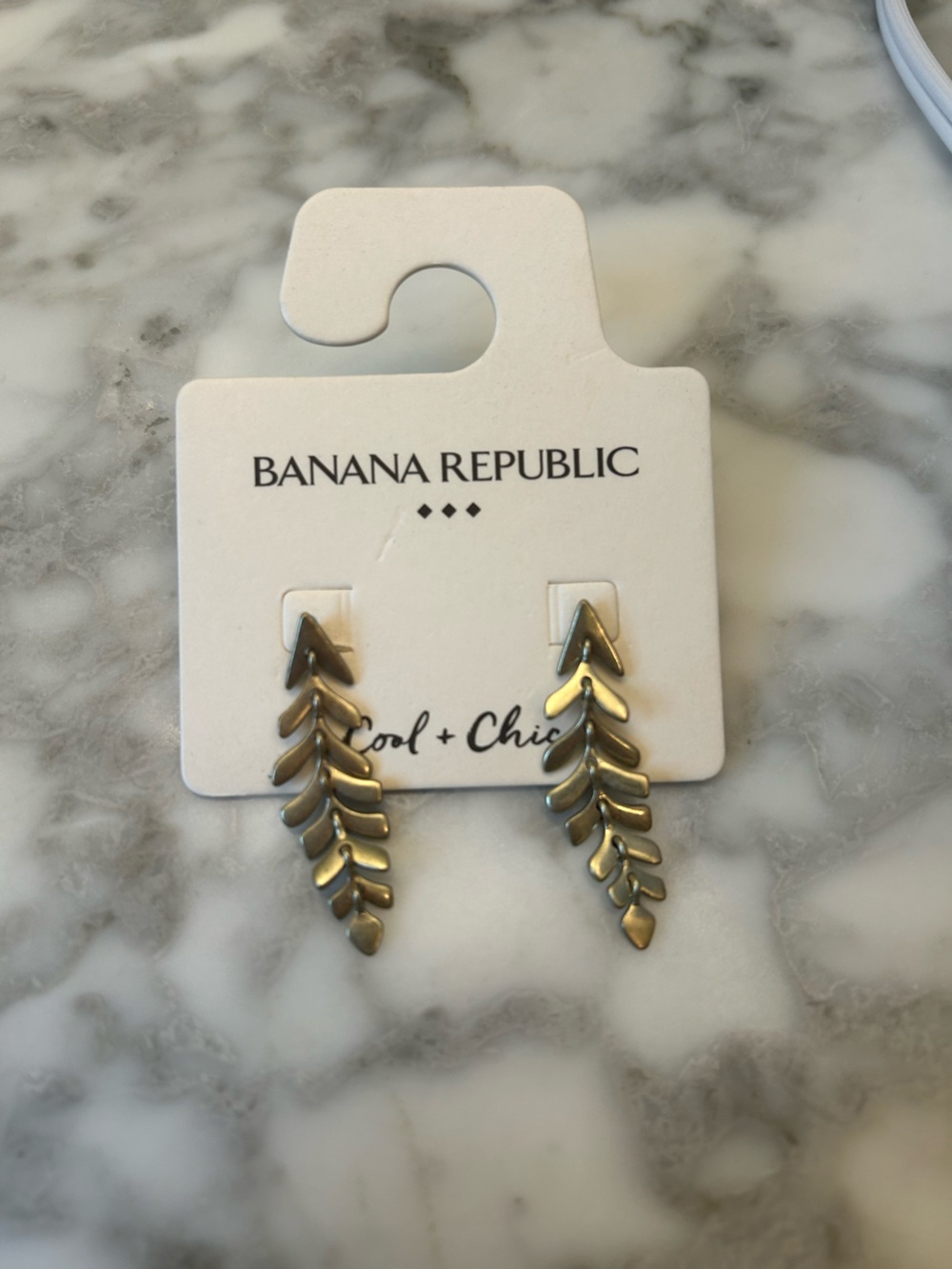 Banana Republic Metallic Leaf Cascade Earrings